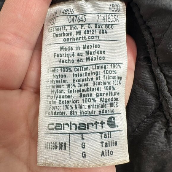 Carhartt Loose Fit Washed Duck Insulated Rib Collar Vest Destroyed Thrashed LT - Picture 2 of 9